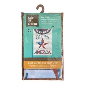CELEBRATE AMERICA STAR 12.5" X 18" GARDEN FLAG 11-3603-50 RAIN SHINE SEASONAL